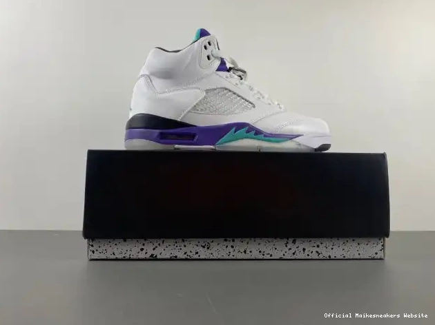 Official Maikesneakers 136027-108 Air (2013) Grape Retro 5 Jordan 0328